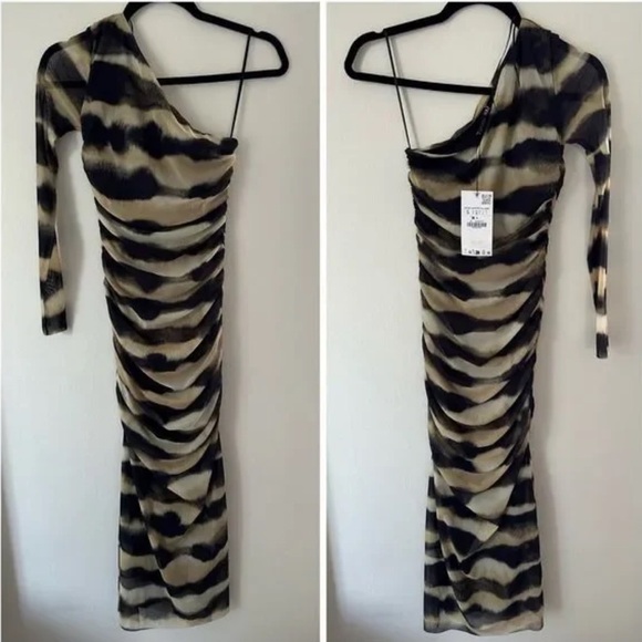 🦋 Bloggers Favorite 🦋 Zara Tie Dye Print Tulle Dress Size S - Picture 14 of 16